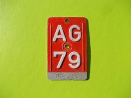 Velonummer / Fahrradnummer AG 79