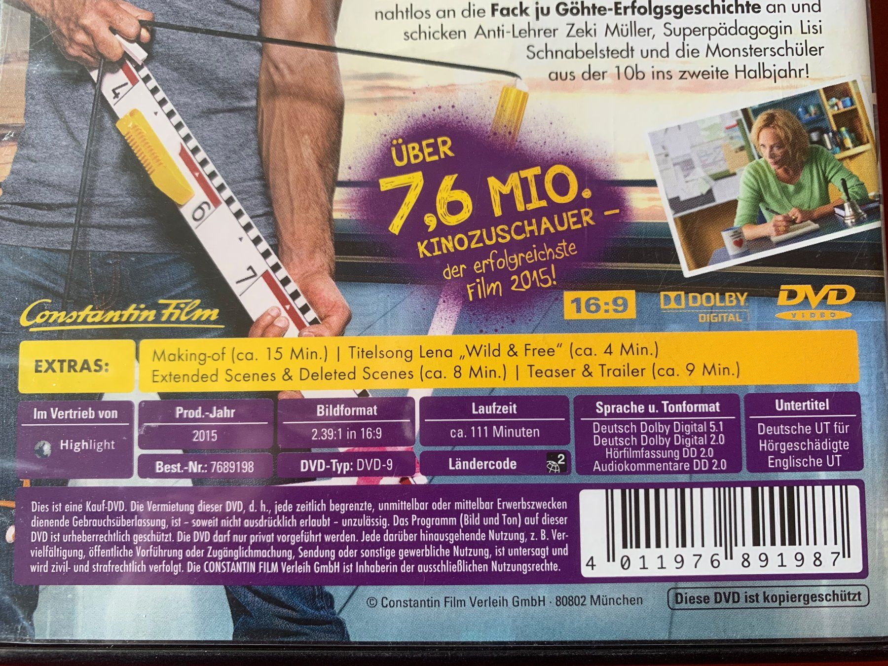 Tutti i DVDs: Fack ju Göhte 2 - Müller is bäck! – Usato da Zürich venduto da Eden016 3