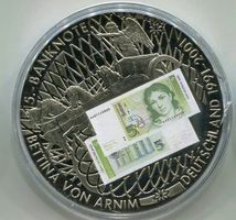 Medaille 5 DM Bettina von Arnim. PP.