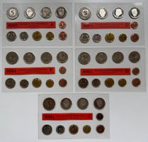 BRD DM Kursmünzen 2001 stgl | Prägestätten A, D, F, G, J