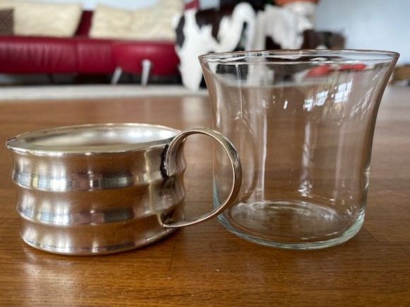 Bicchieri: 6 Vintage Teegläser mit Silberhalter – Nuovo (secondo la descrizione) da Unterengstringen venduto da Dale2 4