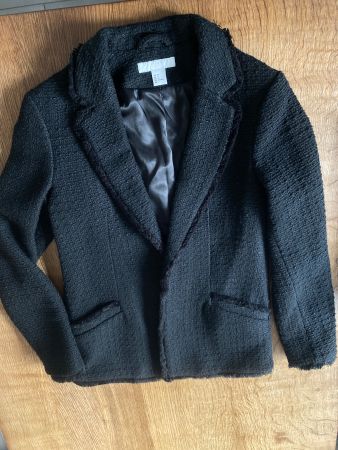 H&M BLAZER/JACKE GR.34/XS Schwarz Grobstrick-Webung speziell