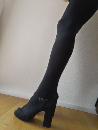Elegante Strumpfhose Nylons, schwarz, blickdicht, M, Den50