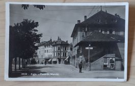 Ansichtskarte Aigle Place du Marche gelaufen 1918