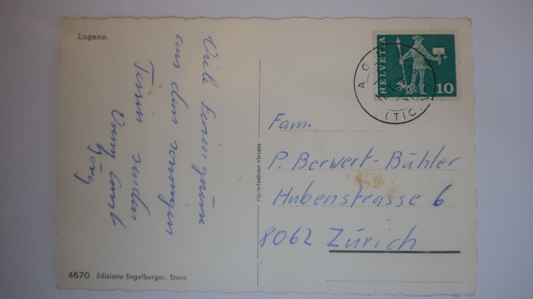 Ansichtskarten: Lugano 1964 – Gebraucht aus Cormoret von Pascalll2001 6