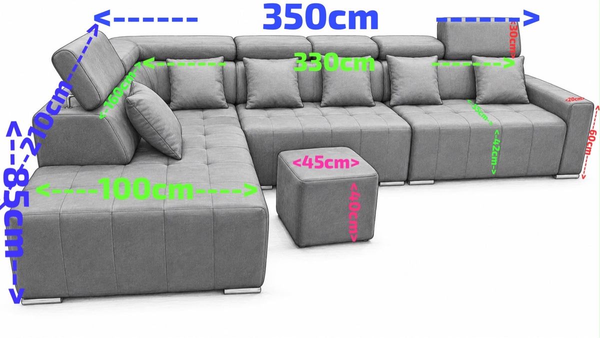 Divani: Ecksofa anthrazit 350x210cm mit Hocker gut erhalten – Usato da Winterthur venduto da fij_f65r 6
