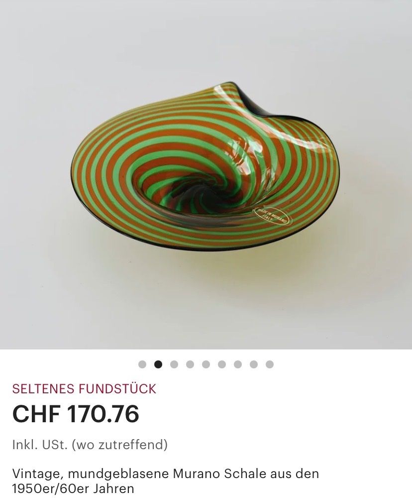Murano Gläser: Elegante Muranoschale mit Spiralmuster – Neu (gemäss Beschreibung) aus Männedorf von Maru83 4