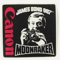 James Bond Roger Moore CANON Aufkleber / Sticker 1979 Selten