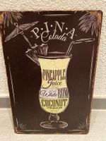 PINA COLADA Drink Vintage Tafel Einzigartig!