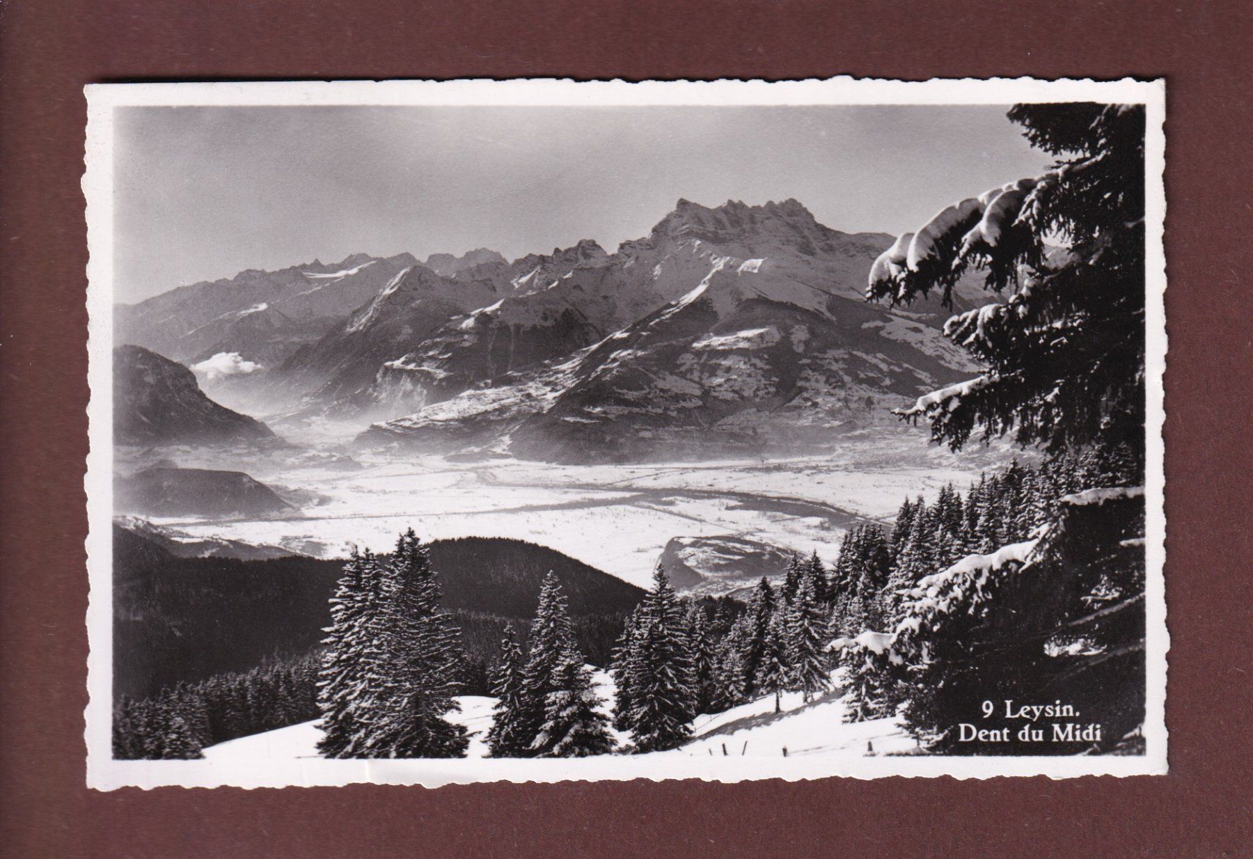 Cartoline postali: LEYSIN - Dents du Midi - 1957 – Usato da Pully venduto da nicecards-shop