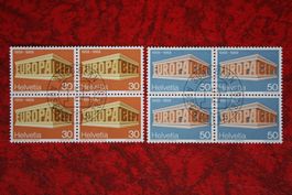 1969: 466+467 4er-Block ET. mit Gummi