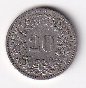Tutti le monete: Schweiz 20 Rappen 1881 – Usato da Neuchâtel venduto da karlpierrino 1