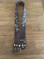 Brauner Ledergürtel mit Nieten, Vintage Look!