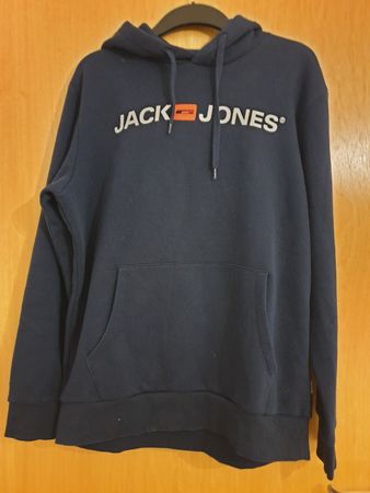 Jack &Jones pull à capuche, L, navy,excellent état,70%coton