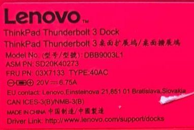 Lenovo Dockingstation: Lenovo Thinkpad Thunderbolt 3 Dockingstation – Gebraucht aus zürich von R-N-J 4