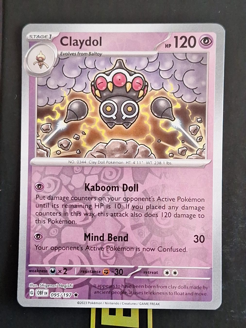 Pokémon Carte collezionabili: Claydol - Pokemon Reverse Holo Obsidian Flames – Usato da Altstätten SG venduto da GGsGameshop