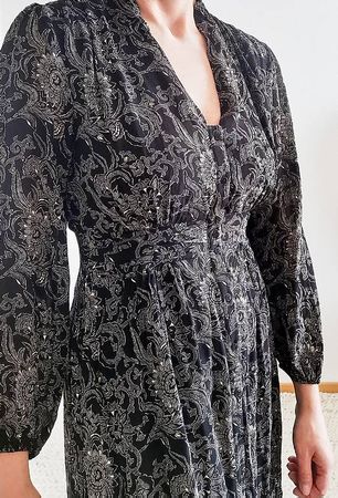 MAISON 123 Robe longue imprimée noir , TAILLE 36 Suisse