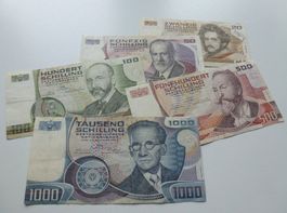 Österreich ++ 5 alte Banknoten ab 1983