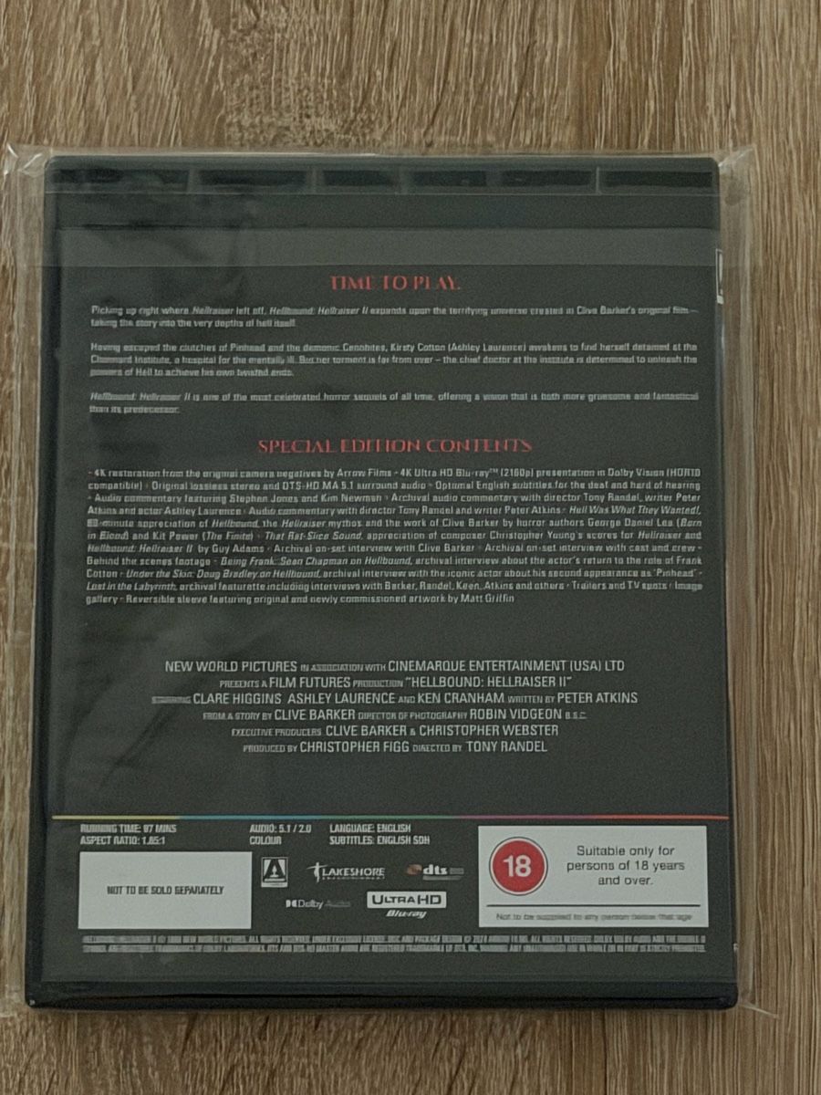Tutti i DVDs: Hellraiser 2 - Hellbound 4K/UHD arrow wie neu – Nuovo (secondo la descrizione) da Stein am Rhein venduto da ricks0r 1
