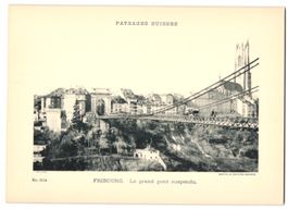 Fotografie Fribourg, Le grand pont suspe