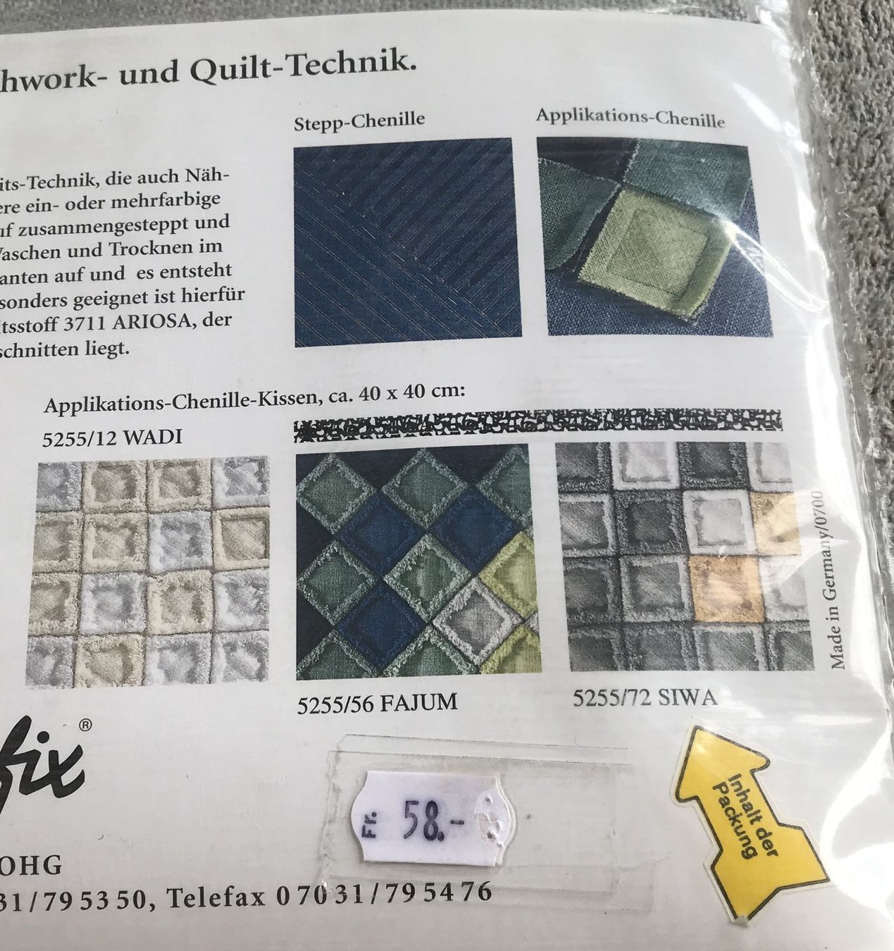 Kit bricolage: PATCHWORK CHENILLE PATCH NEU & ORIGINALVERPACKT – Nuovo e nell'imballaggio originale da Ostermundigen venduto da wini63 4