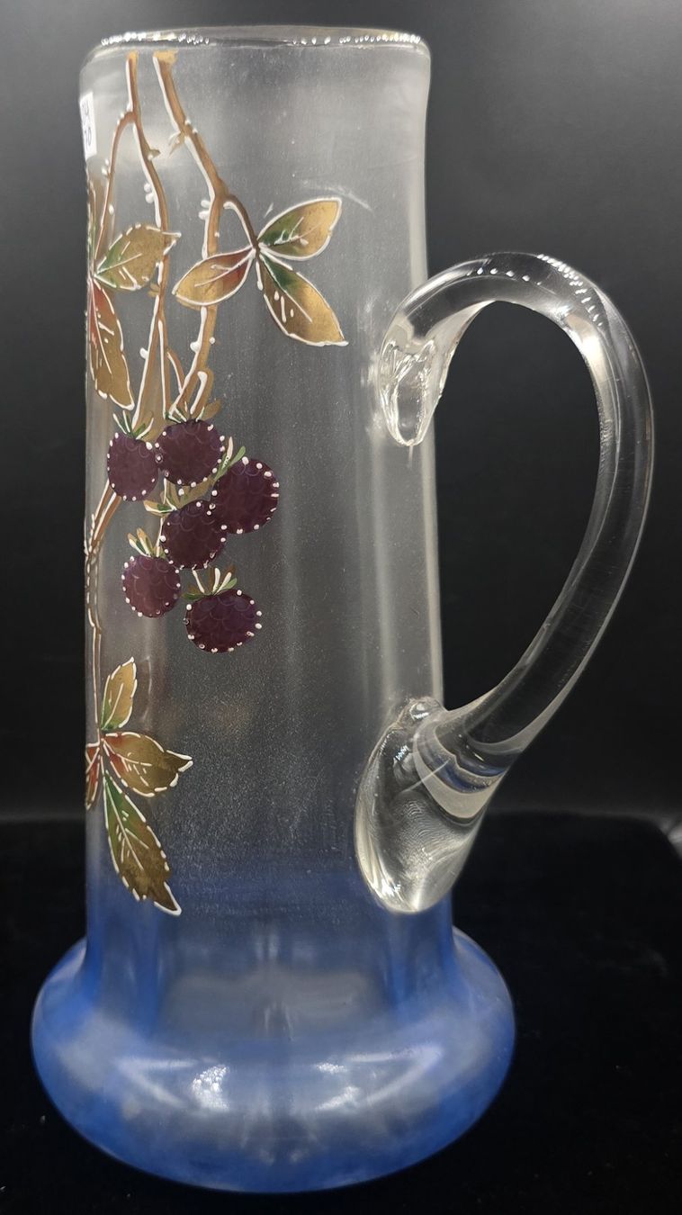 Caraffe: Antike, handbemalte Glaskanne im Jugendstil – Usato da Rorschacherberg venduto da snOOpydOg11 4