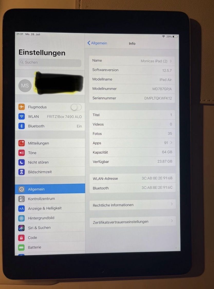 Apple Tablet PC: iPad Air 64 GB – Gebraucht aus Neuenhof von wagneran17 2
