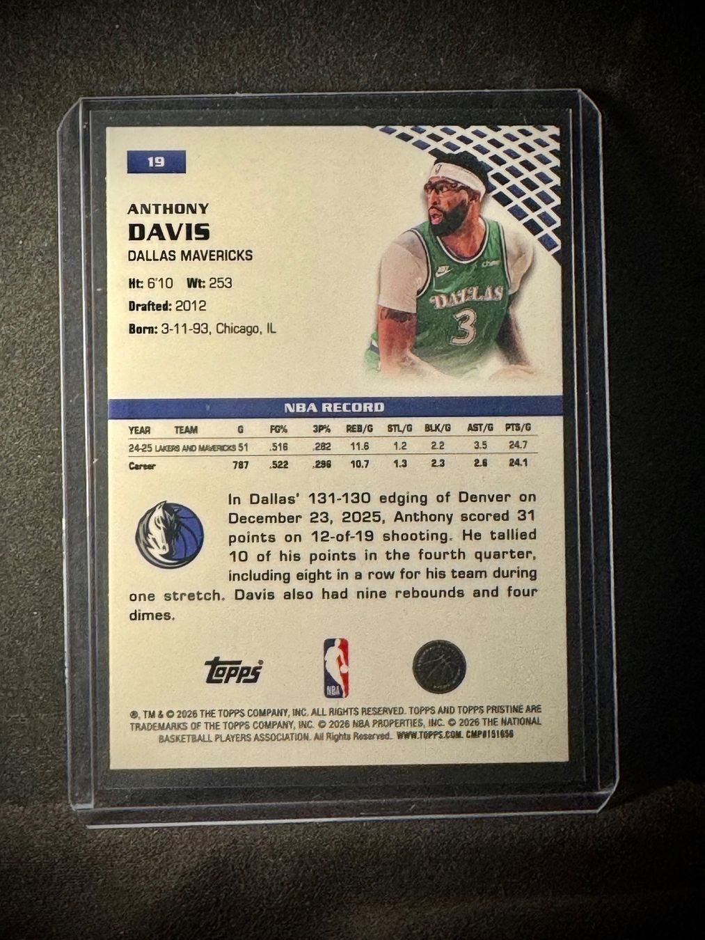 Topps Carte collezionabili: 2025-26 Topps Pristine | Anthony Davis | #19 Aqua Refractor – Nuovo (secondo la descrizione) da Giswil venduto da diggadino 1