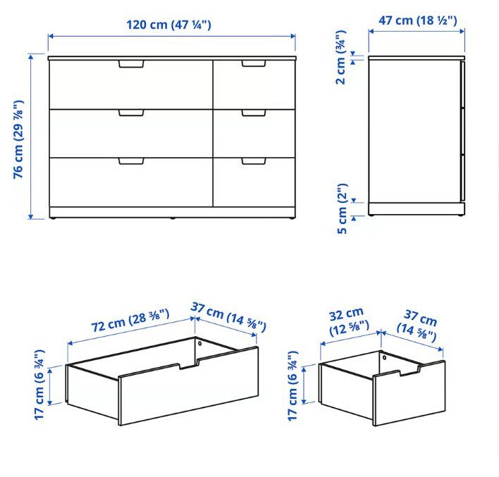 Ikea Commodes: NORDLI Kommode mit 6 Schubladen – D'occasion à Baldingen par IQR 2