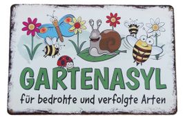GARTENASYL - Blechschild  (neu/OVP)
