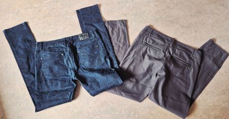 2 HOSEN JEANS HOSE NILE MAC 40 L SET , TOP ZU BLUSE TUNIKA