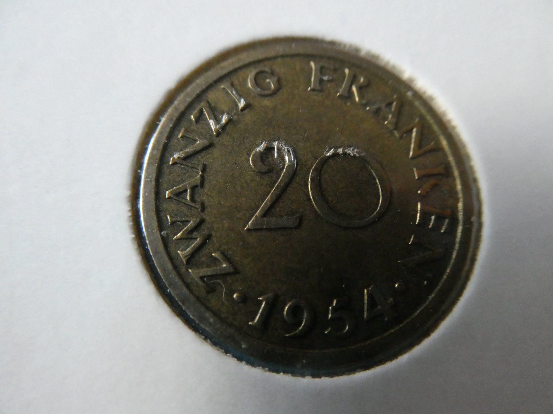 Tutti le monete: Saarland 1954, 20 Franken – Usato da Hinterforst venduto da Rohusri 1