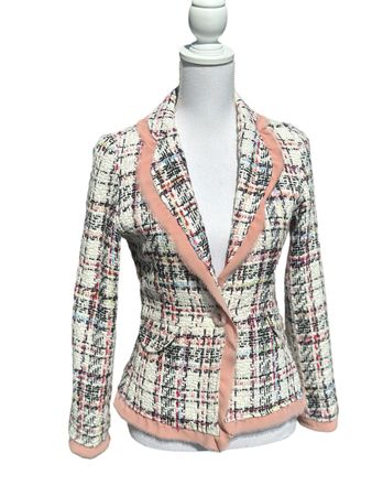 Elegant Tweed Blazer Pink Trim - Gr. s