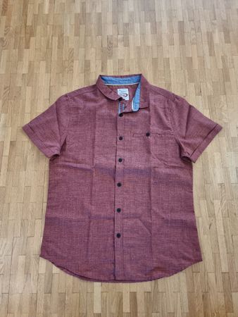 Chemise Driver homme taille L, bordeaux, manches courtes