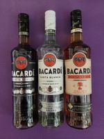 3 verschiedene Flaschen Bacardi Rum