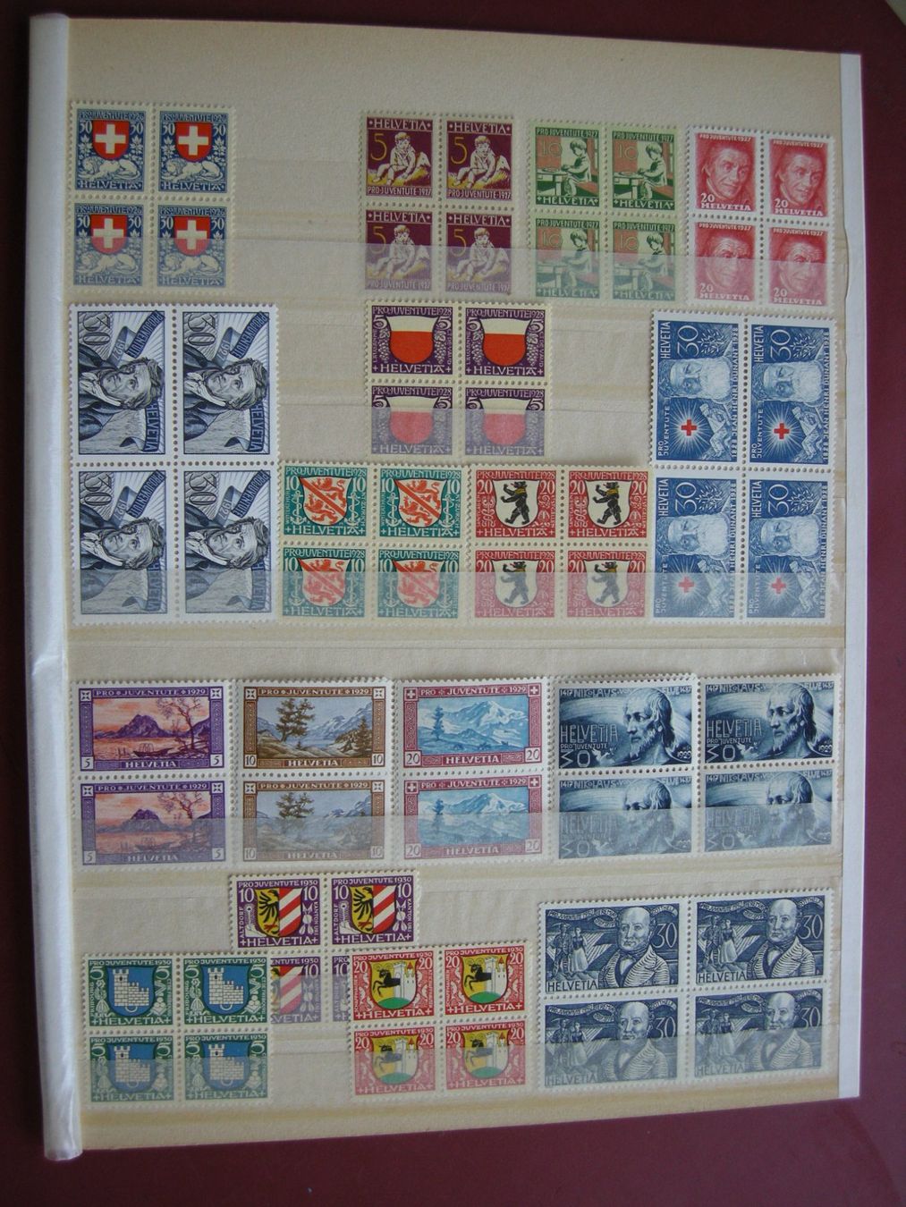 Tutti i francobolli: 1913-1960 PRO JUVENTUTE, 4er BLOCK POSTFRISCH/**, complet – Nuovo (secondo la descrizione) da Eschenbach SG venduto da eDaisy 2