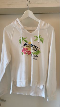 Hollister California Pullover Damen Grösse S weiss Druck