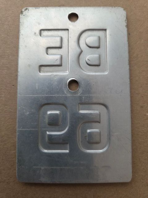 Sachs Ecriteaux: Velonummer BE 69 plaque Velo – D'occasion à Schenkon par Uhu007 1