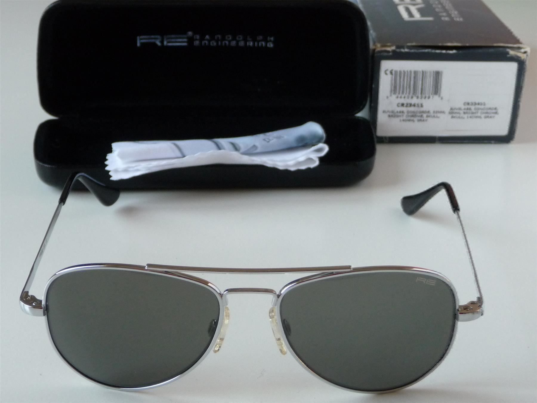 Brillen & Gläser: Randolph Concorde Chrome 52mm gray Skull Temples NEU – Neu und originalverpackt aus Winterthur von  1