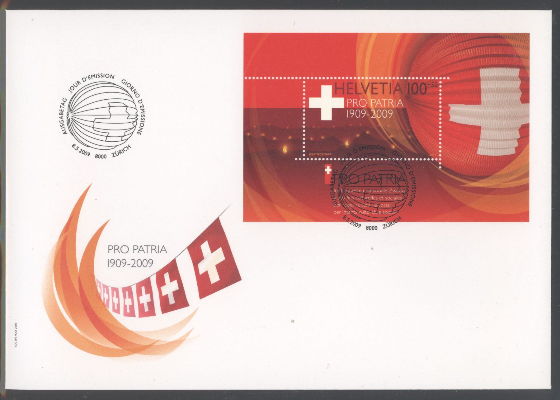 Tutti i francobolli: 2009, FDC, Bundesfeierblock (Nr. B308), Grossformat E6 – Usato da Willisau venduto da Vollstempel