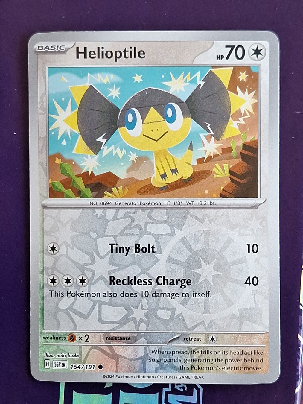 Pokémon Carte collezionabili: Helioptile - Reverse Holo - Pokemon Surging Sparks – Usato da Altstätten SG venduto da GGsGameshop