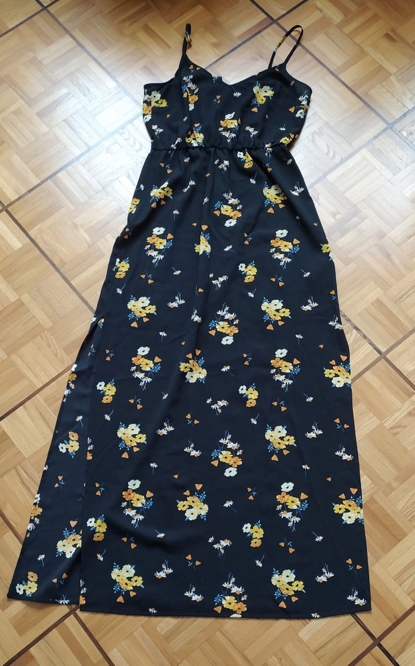 H&M Kleider: Robe noire à fleurs Divided / Blumenkleid schwarz Divided – Neu (gemäss Beschreibung) aus Moutier von ant_6dwq 1