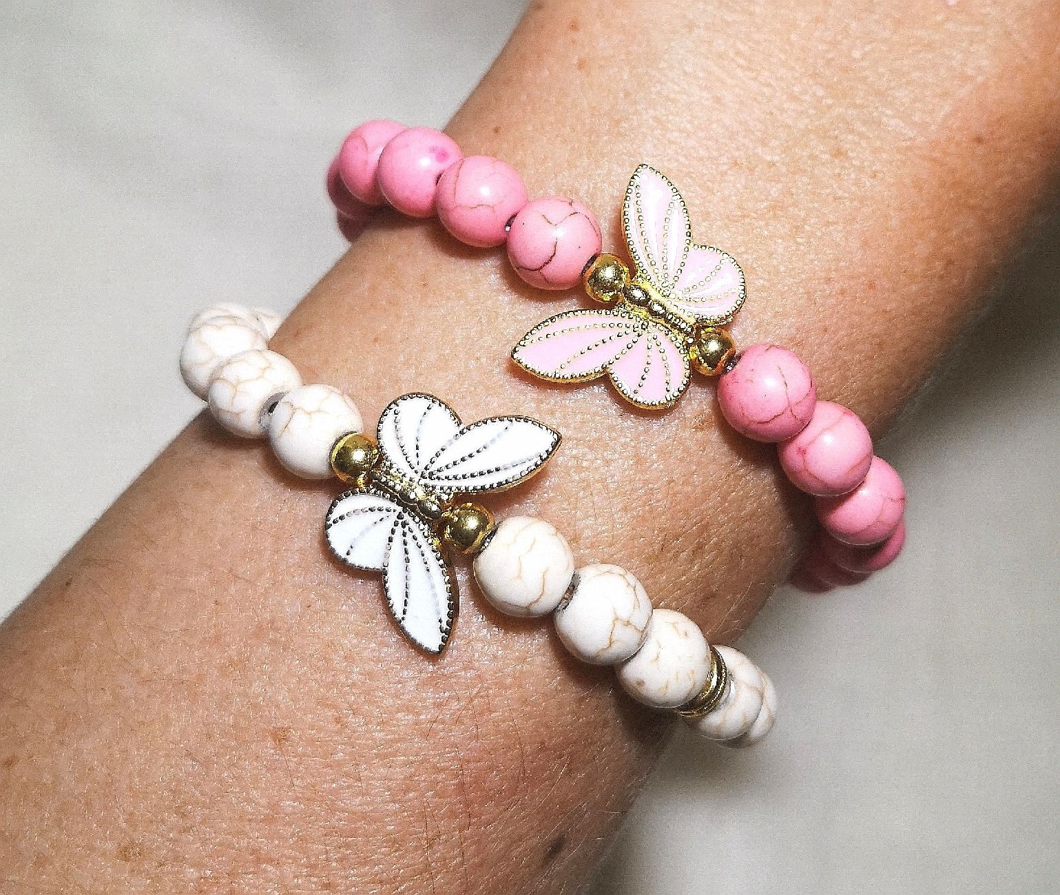 Bracciali & Braccialetti: rosa Schmetterlings-Armk. - Spendenaktion – Nuovo (secondo la descrizione) da Unterkulm venduto da Nachtigall 2