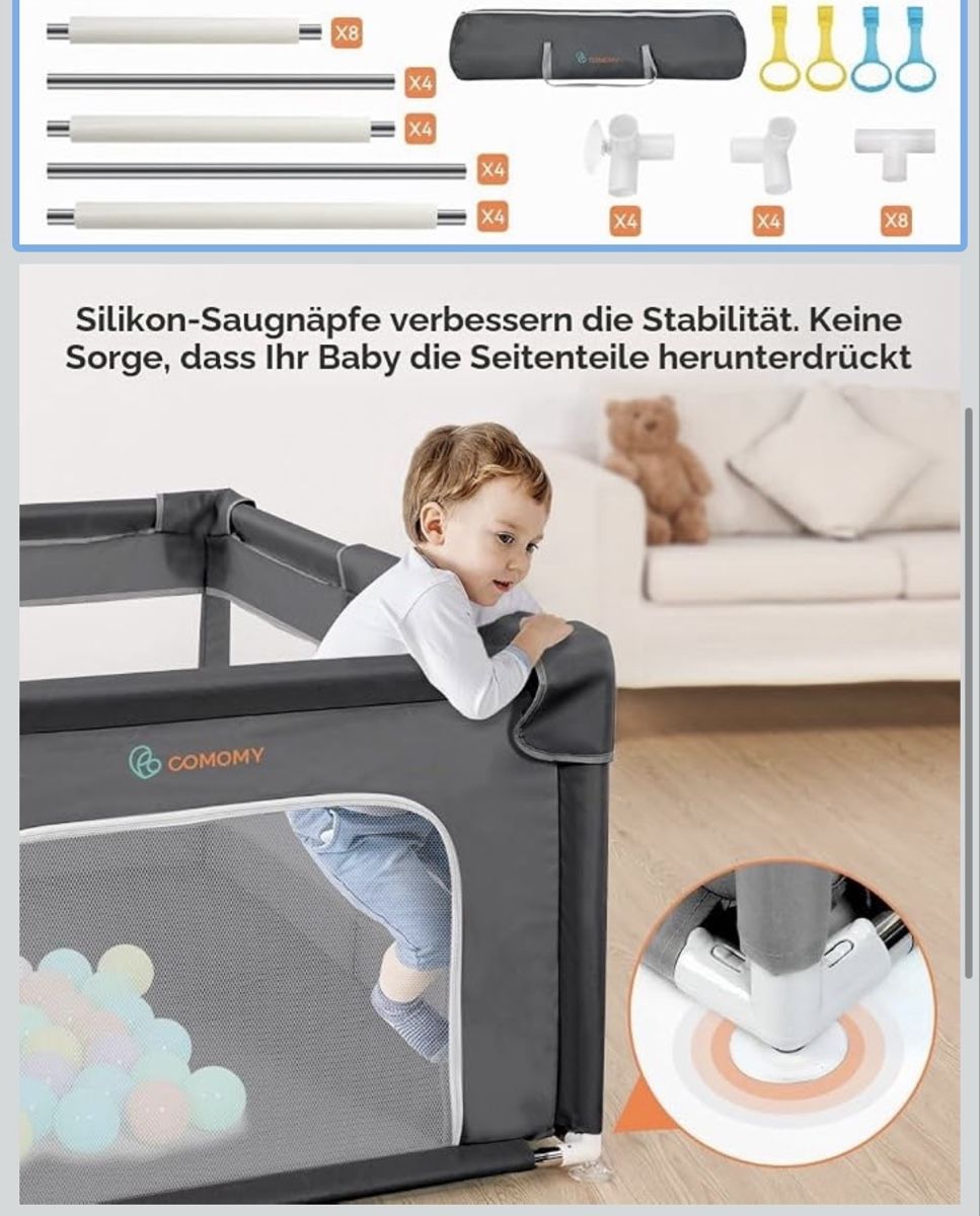 Box & Barriere di sicurezza: Comomy Playpen 180cm x 200cm x 66cm   – Usato da Kaiseraugst venduto da ong_g2f8 2