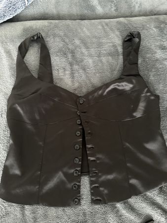 Schwarzes Corsagen-Top von Bershka Gr. M neuwertig Sommer