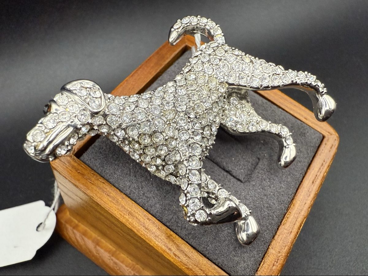 Spille & Fermagli: Vintage-Brosche in Hundeform mit Strasssteinen – Usato da Lamone venduto da LaCantinaMagica 1