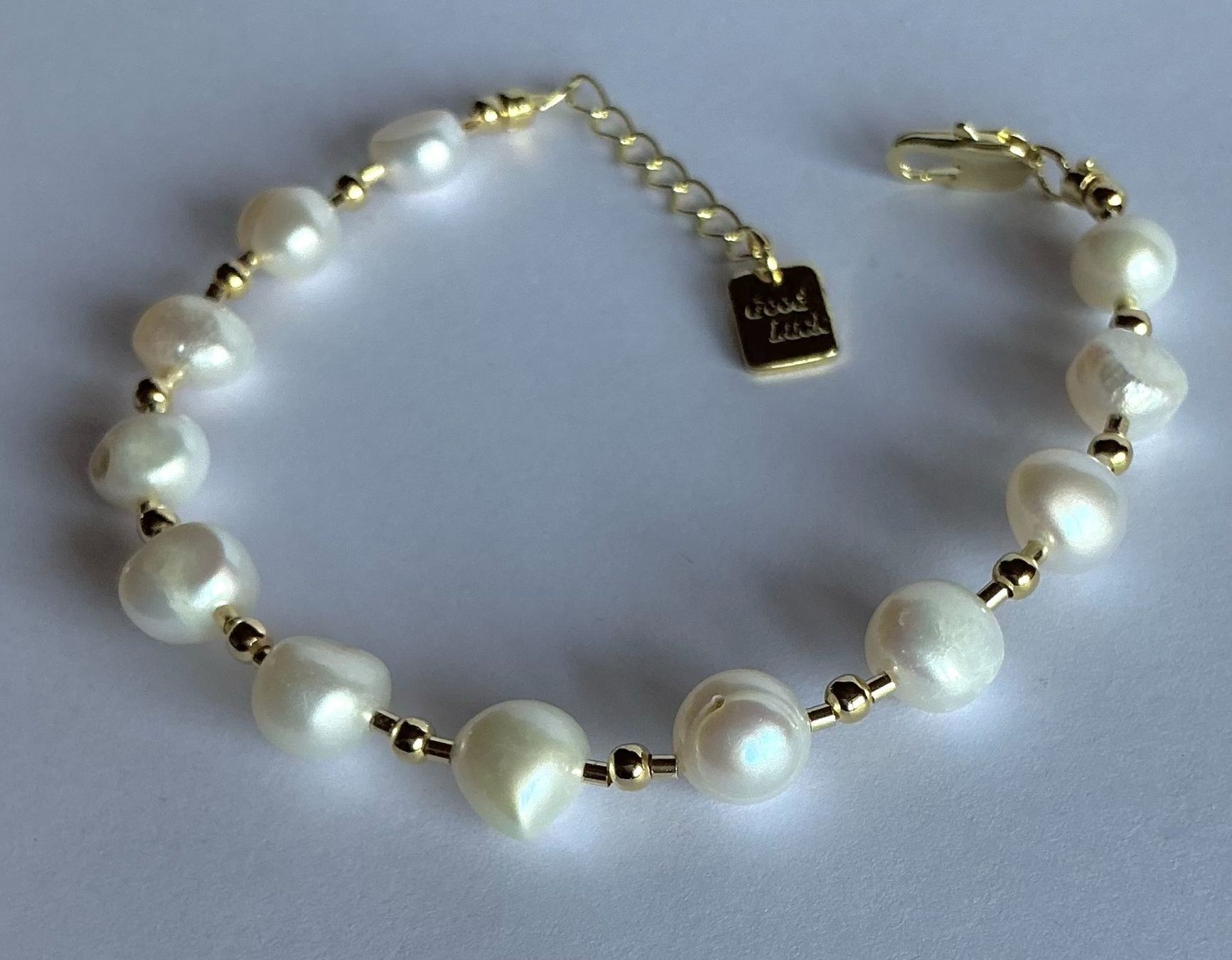Bracciali & Braccialetti: ARMBAND PERLENARMBAND 100% ECHTE PERLEN SÜSSWASSERPERLEN – Nuovo e nell'imballaggio originale da Berg TG venduto da magginello 1