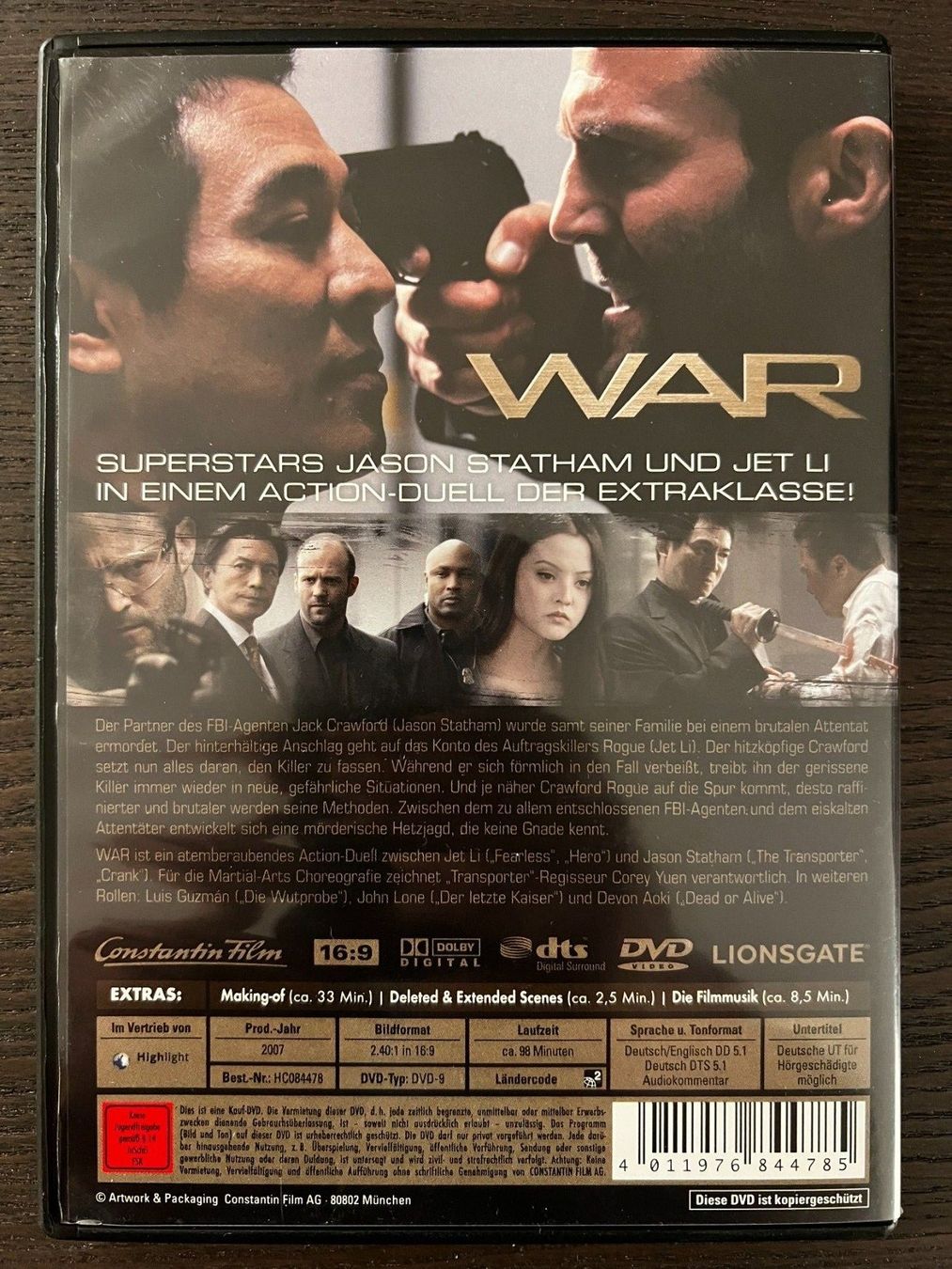 Tous les DVDs: War (Jet Li & Jason Statham) – D'occasion à Zürich par FilmFreunde 1