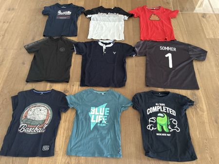 9 Shirts Jungs Grösse 134/140 Kleiderpaket