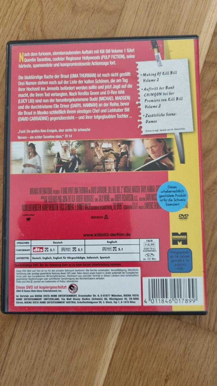 Tutti i DVDs: Kill Bill - Volume 2, DVD, Quentin Tarantino Klassiker – Usato da Chur venduto da sinillo 1